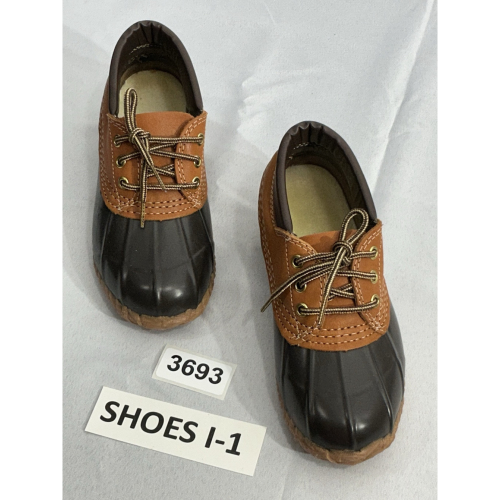 Womans Vtg Eddie Bauer 5 Brown Rubber Leather Laces Sheepskin Insert Duck Boots